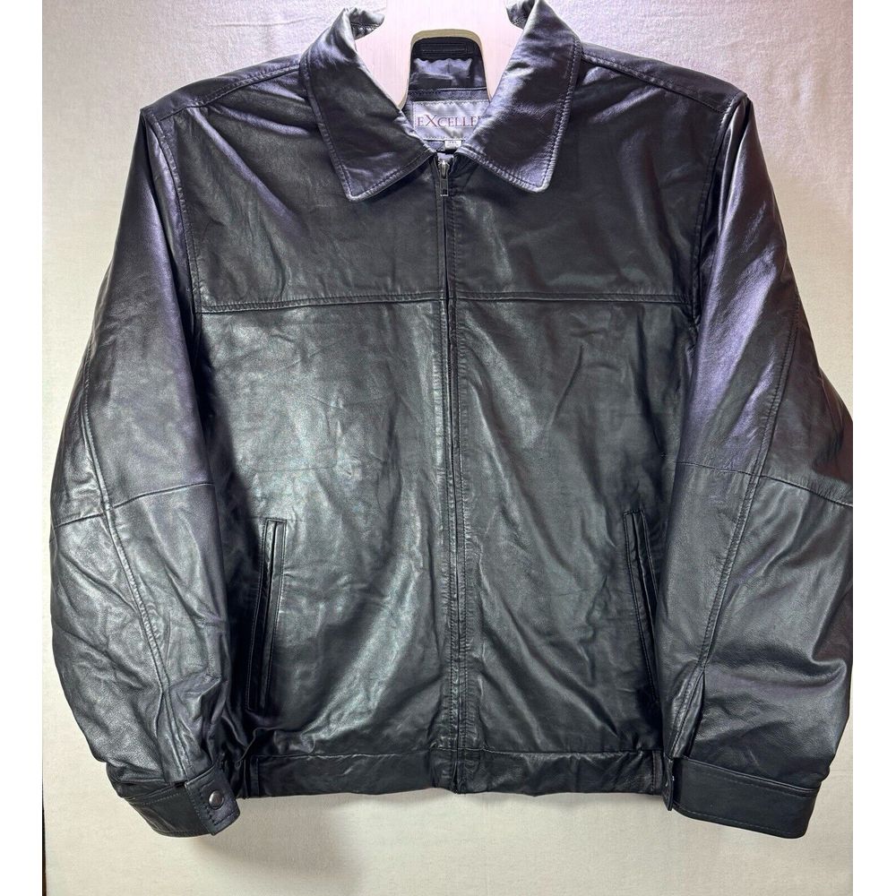 Excelled Leather Bomber Type A-2 Jacket Black Us Army/Air Force Men's 3xl Euc